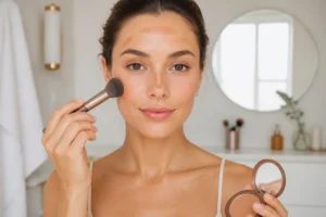 Bronzer en poudre pour un teint hâlé naturel et lumineux